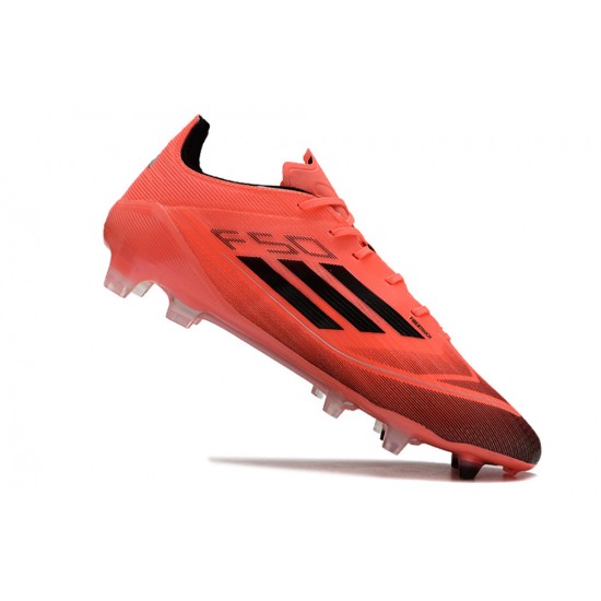 Alta calidad Adidas F50 ELITE FG Negro Rojo Hombre Zapatos De Futbol