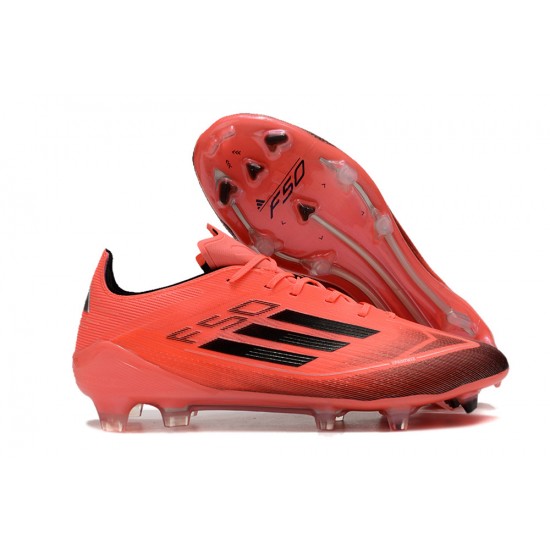 Alta calidad Adidas F50 ELITE FG Negro Rojo Hombre Zapatos De Futbol