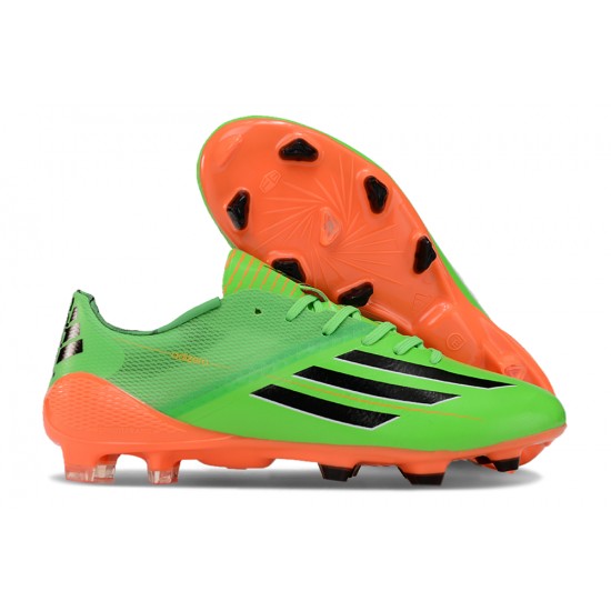 Alta calidad Adidas F50 ELITE FG Verde Naranja Zapatos De Futbol