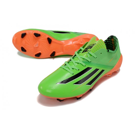 Alta calidad Adidas F50 ELITE FG Verde Naranja Zapatos De Futbol