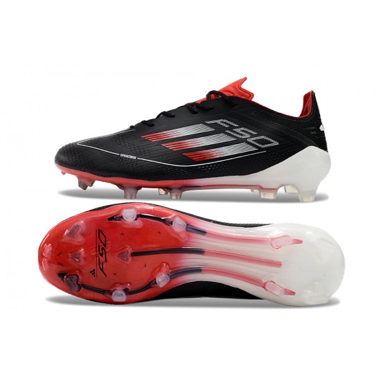 Mejor calidad  Adidas F50 ELITE FG Hombre Negro y Rojo Zapatos De Futbol