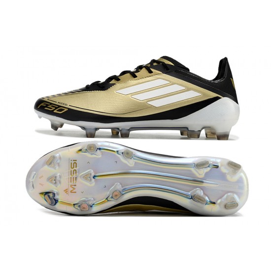 Tienda  Adidas F50 ELITE FG Hombre Oro Negro Zapatos De Futbol