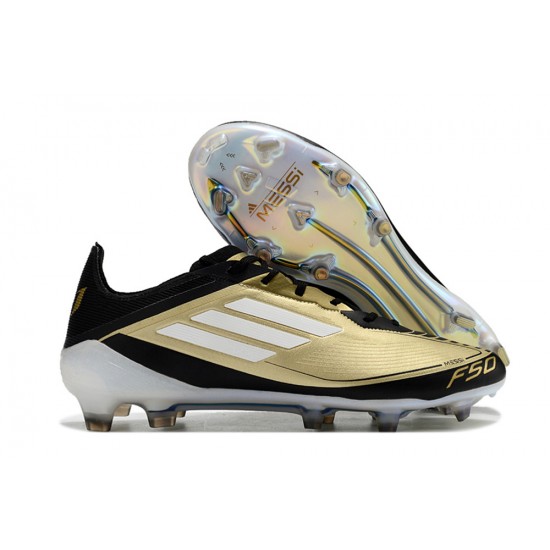 Tienda  Adidas F50 ELITE FG Hombre Oro Negro Zapatos De Futbol