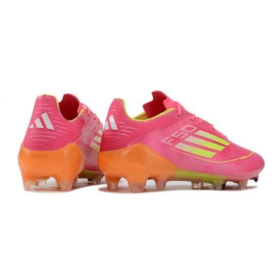 Alta calidad Adidas F50 ELITE FG Rosa y Naranja Hombre Zapatos De Futbol