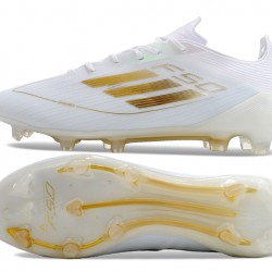 Adidas F50 ELITE FG Blanco Oro Hombre Zapatos De Futbol