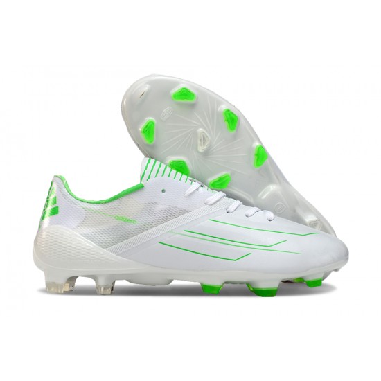 Calidad superior  Adidas F50 ELITE FG Blanco Verde Low cut Zapatos De Futbol