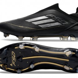 Adidas F50 Elite Laceless FG Negro y Oro Hombre Zapatos De Futbol