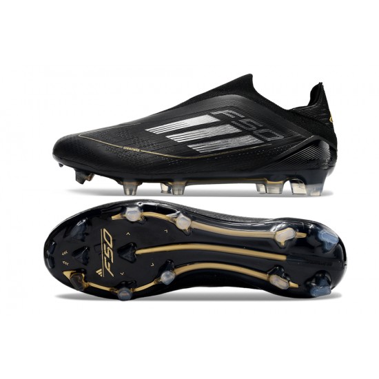 Tienda  Adidas F50 Elite Laceless FG Negro y Oro Hombre Zapatos De Futbol