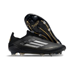 Adidas F50 Elite Laceless FG Negro y Oro Hombre Zapatos De Futbol