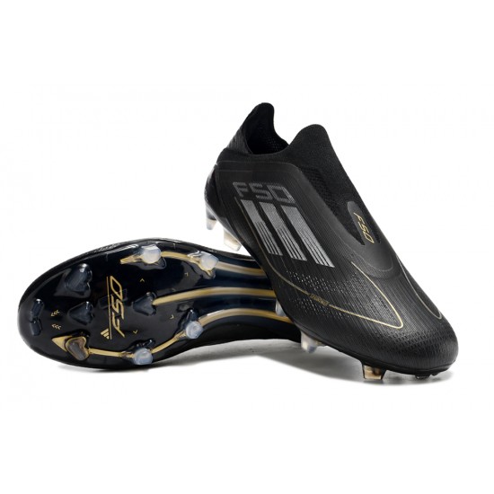 Tienda  Adidas F50 Elite Laceless FG Negro y Oro Hombre Zapatos De Futbol