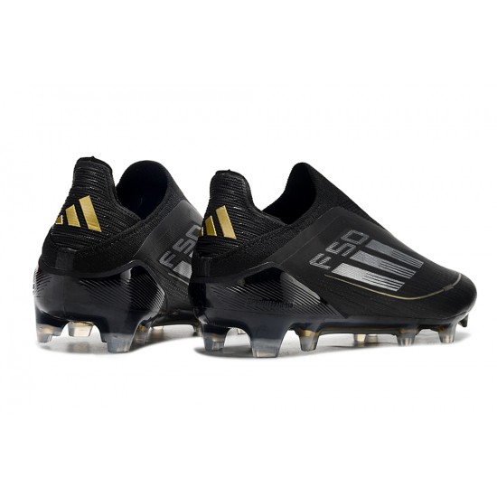 Tienda  Adidas F50 Elite Laceless FG Negro y Oro Hombre Zapatos De Futbol