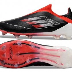 Adidas F50 Elite Laceless FG Negro y Rojo Low cut Zapatos De Futbol