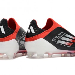 Adidas F50 Elite Laceless FG Negro y Rojo Low cut Zapatos De Futbol