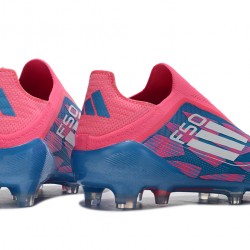 Adidas F50 Elite Laceless FG Azul Rosa Low cut Zapatos De Futbol