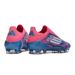 Adidas F50 Elite Laceless FG Azul Rosa Low cut Zapatos De Futbol