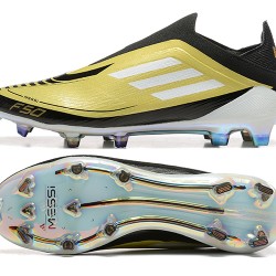 Adidas F50 Elite Laceless FG Oro Negro Zapatos De Futbol