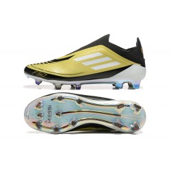 Adidas F50 Elite Laceless FG Oro Negro Zapatos De Futbol
