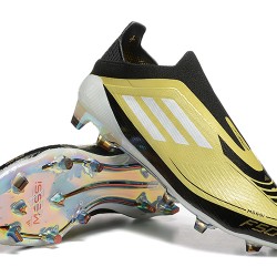 Adidas F50 Elite Laceless FG Oro Negro Zapatos De Futbol