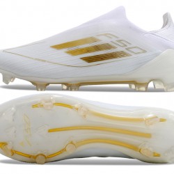 Adidas F50 Elite Laceless FG Low cut Blanco Oro Zapatos De Futbol