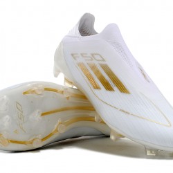 Adidas F50 Elite Laceless FG Low cut Blanco Oro Zapatos De Futbol