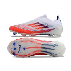 Adidas F50 Elite Laceless FG Naranja Blanco Hombre Zapatos De Futbol