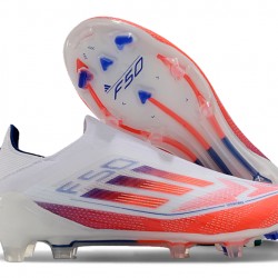 Adidas F50 Elite Laceless FG Naranja Blanco Hombre Zapatos De Futbol