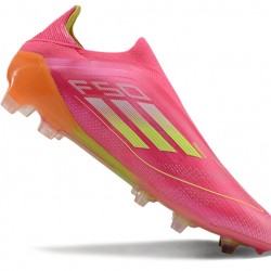 Adidas F50 Elite Laceless FG Rosa Naranja Zapatos De Futbol