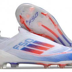 Adidas F50 Elite Laceless FG Shoelace Blanco Azul Zapatos De Futbol