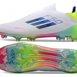 Adidas F50 Elite Laceless FG Blanco Low cut Zapatos De Futbol
