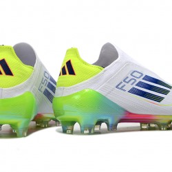 Adidas F50 Elite Laceless FG Blanco Low cut Zapatos De Futbol
