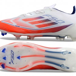Adidas F50 Elite Laceless FG Blanco y Naranja Hombre Zapatos De Futbol