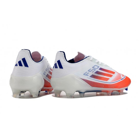 Calidad superior  Adidas F50 Elite Laceless FG Blanco y Naranja Hombre Zapatos De Futbol