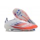 Calidad superior  Adidas F50 Elite Laceless FG Blanco y Naranja Hombre Zapatos De Futbol