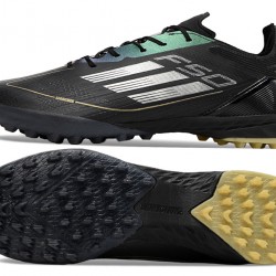 Adidas F50 PRO TF Negro Oro Zapatos De Futbol