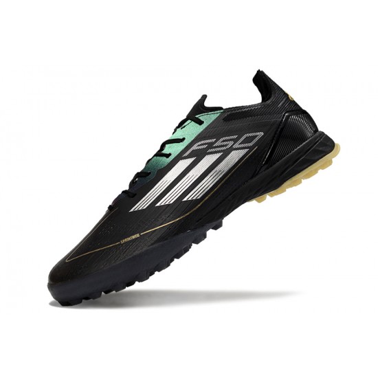 Calidad superior  Adidas F50 PRO TF Negro Oro Zapatos De Futbol