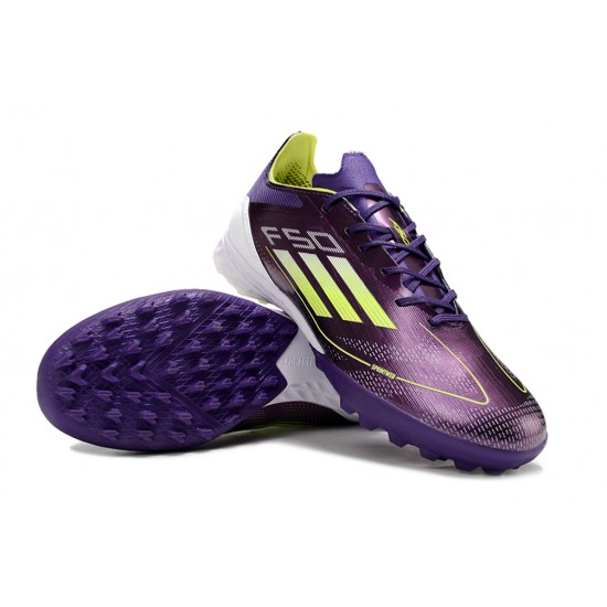 Tienda  Adidas F50 PRO TF Púrpura Blanco Hombre Zapatos De Futbol