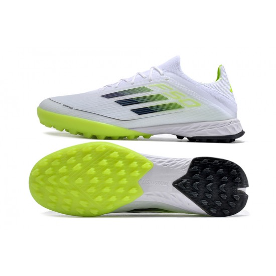 Alta calidad Adidas F50 PRO TF Blanco Verde Zapatos De Futbol