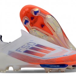 Hombre/Mujer Adidas F50 FG Shoelace Blanco Naranja Zapatos De Futbol