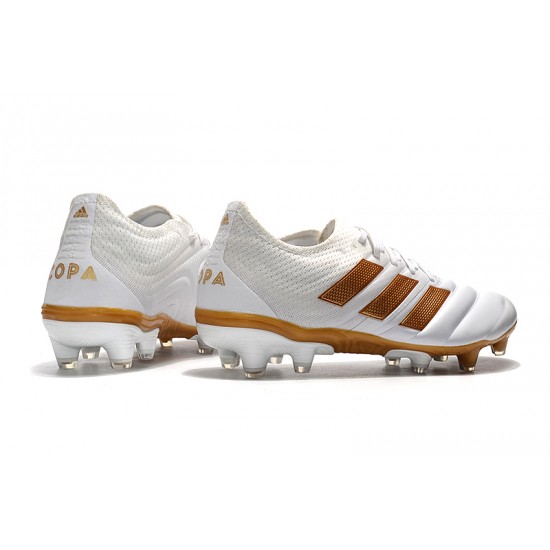 Alta calidad Botas de fútbol Adidas Copa 20.1 FG Salag Low Blanco Dorado