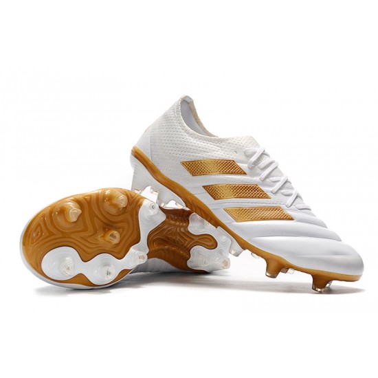 Alta calidad Botas de fútbol Adidas Copa 20.1 FG Salag Low Blanco Dorado