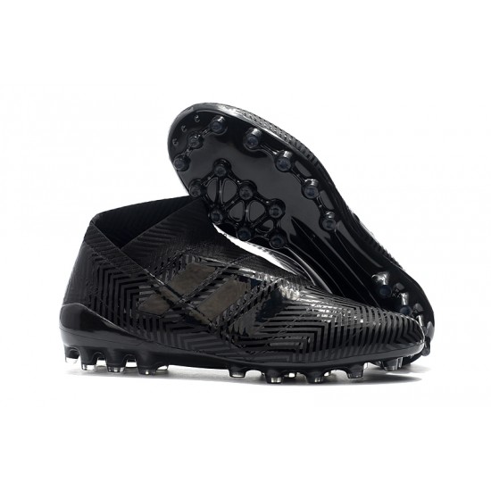 Descubrir  Botas de fútbol Adidas Nemeziz 18 AG Laceless Todo negro