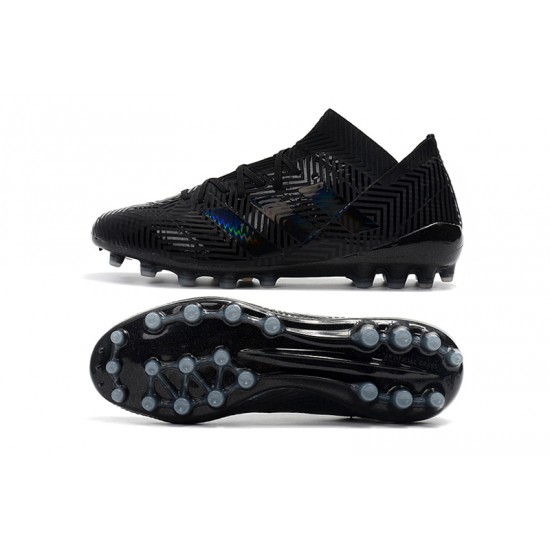 Descubrir  Botas de fútbol Adidas Nemeziz 18 AG Laceless Todo negro