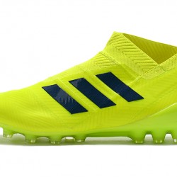 Botas de fútbol Adidas Nemeziz 18 AG Laceless Verde Fluo Negro
