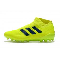 Botas de fútbol Adidas Nemeziz 18 AG Laceless Verde Fluo Negro