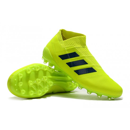 Descubrir  Botas de fútbol Adidas Nemeziz 18 AG Laceless Verde Fluo Negro