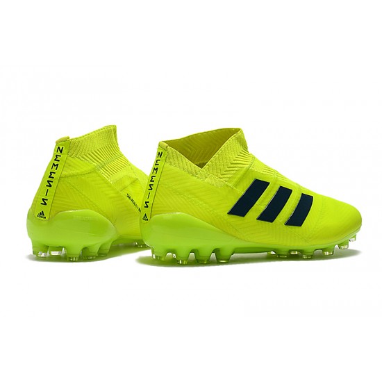 Descubrir  Botas de fútbol Adidas Nemeziz 18 AG Laceless Verde Fluo Negro