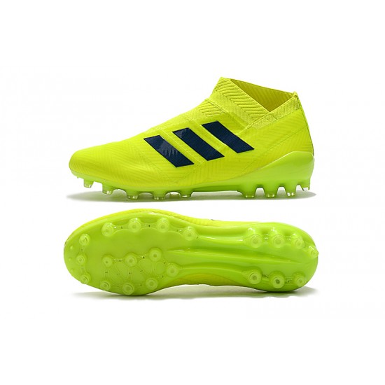 Descubrir  Botas de fútbol Adidas Nemeziz 18 AG Laceless Verde Fluo Negro