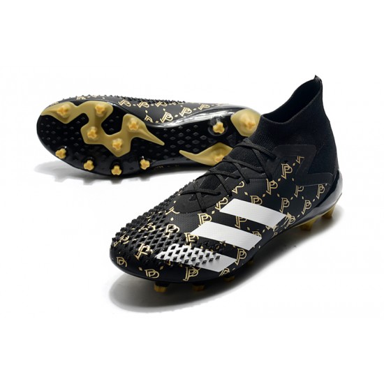 Alta calidad Botas de fútbol Adidas Predator Mutator 20.1 AG Negro Gold Blanco