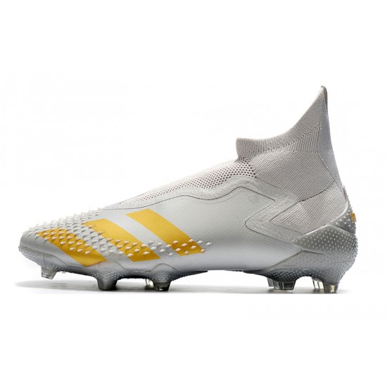 Alta calidad Botas de fútbol Adidas Predator Mutator 20+ FG Tormentor - Metallic gris Gold
