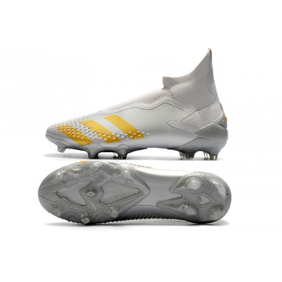 Alta calidad Botas de fútbol Adidas Predator Mutator 20+ FG Tormentor - Metallic gris Gold